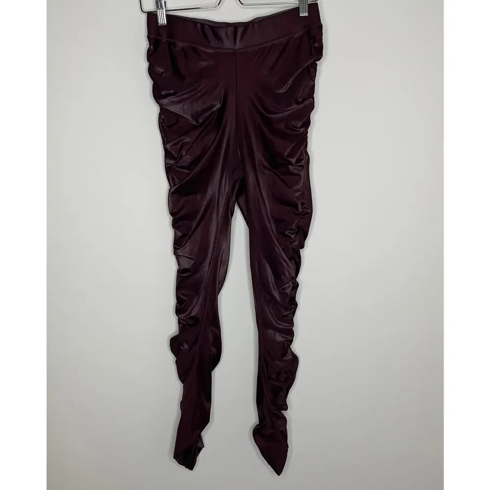 Alo yoga High-Waist Cinched Legging Oxblood Shine Purple Womens Large